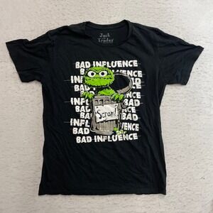 Jack of all Trades T Shirt Mens Large Black Oscar the Grouch Bad Influence